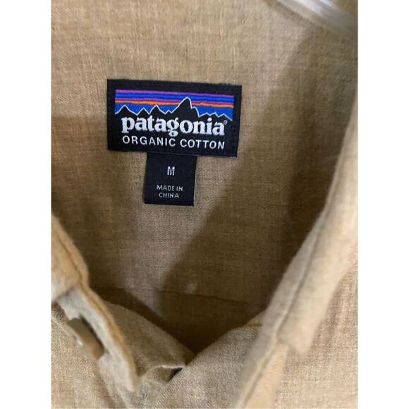 Patagonia Worn Wear Men’s M Brown Organic Cotton Long Sleeve Button Down Shirt - Picture 2 of 9